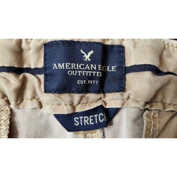 American Eagle Women Juniors Size 4 Tan Chino Shorts Stretchy - Picture 8 of 9
